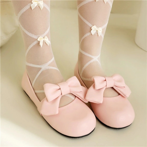 パンプス ロリータ 靴 レディース 大きいサイズ かわいい ストラップパンプス コスプレ 暗黒系 ゴシック ロック 地雷系 ホワイト ブラック 白 黒 ピンク リボン付き 日常 文化祭 イベント32