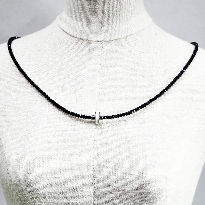 ネックレス 天然石 クロノス ブラックスピネル ブラック ハンドメイド 日本製 パワーストーン シルバー925 天然石 MADE IN JAPAN M&R エムアンドアール 送料無料