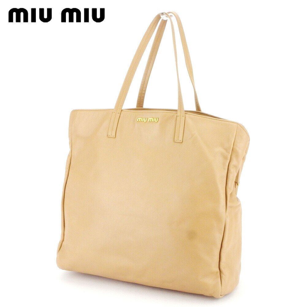 トートバッグ トート ショルダーバッグ ロゴ ピンク ベージュ ゴールド 中古