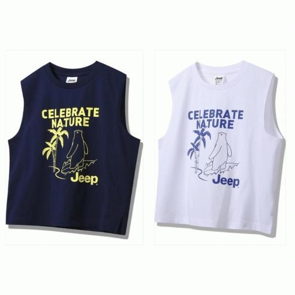 JEEP 男女兼用 クマプリント ノースリーブ ノースリーブ タンクトップ_A JP2TSU616