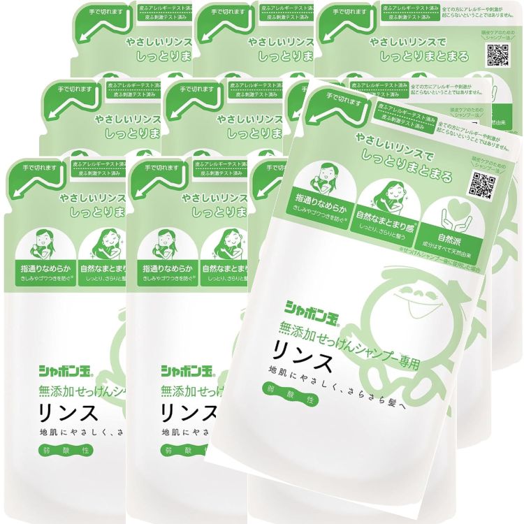 10個セット シャボン玉石けん 無添加せっけんシャンプー専用リンス つめかえ用 420ml 石けん 弱酸性