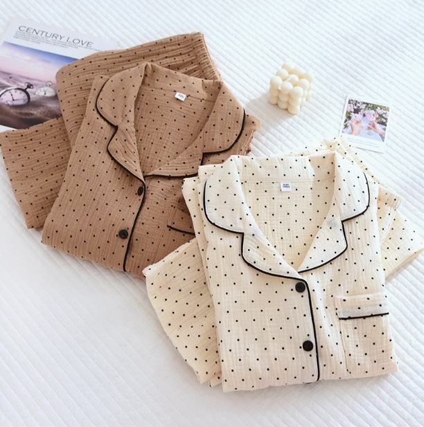 レディース パンツ パジャマ プルオーバー前開き 部屋着 寝巻き ロングパンツ 長袖 ラウンドネック 襟なし ウエストマーク かわいい 大人可愛い きれいめ シンプル カジュアル おしゃれ かっこいい