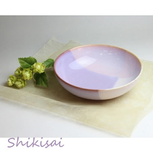 食器 おしゃれ 萩焼 Shikisai ボウルL （木箱） 和食器 椿萩窯 青 ピンク ギフト プレゼント