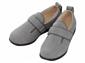 徳武産業 あゆみシューズ 介護靴 施設用 ダブルマジックII ヘリンボン 7E グレー 両足5Lサイズ 7024 7,962円