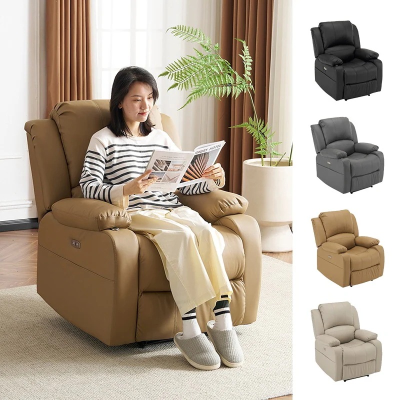 【国内即日発送】リクライニングチェア テーブル付き リクライニングソファ 1人掛け 電動 リクライニング ファブリック オットマン一体型 パーソナルチェアー 電動ソファリクライニングチェア