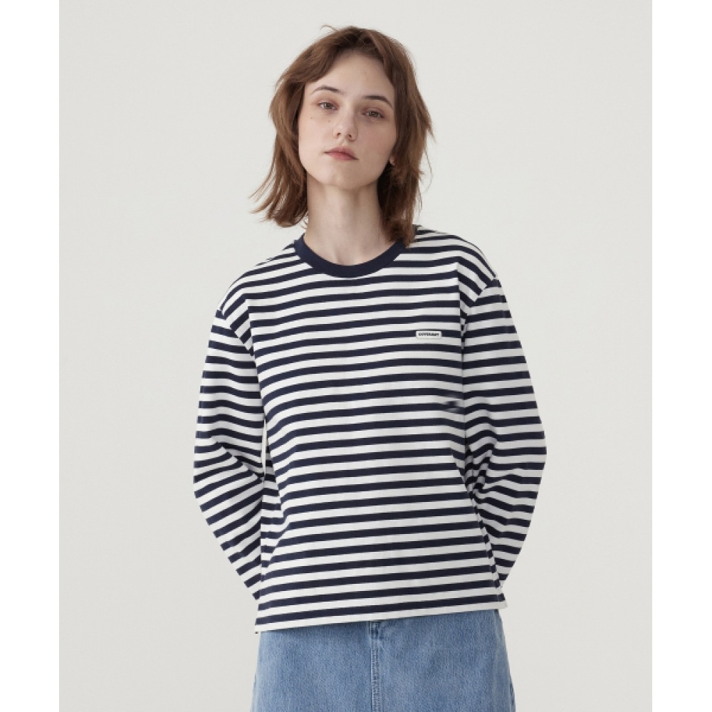 COVERNAT 女性用ストライプロングスリーブネイビー 8,606円