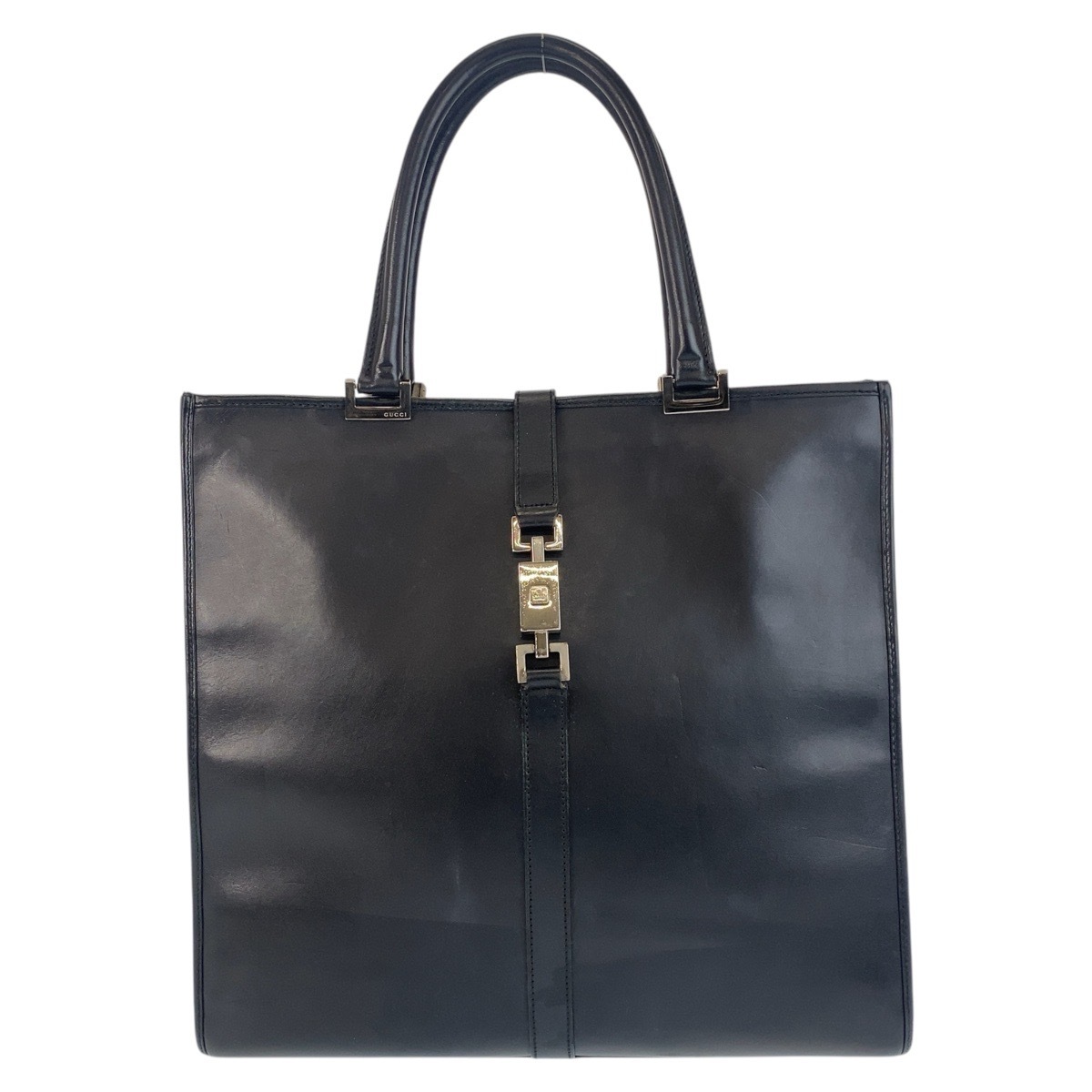 美品 ジャッキー ブラック 黒 シルバー金具 レザー 002 1064 トートバッグ ショルダーバッグ レディース 500724