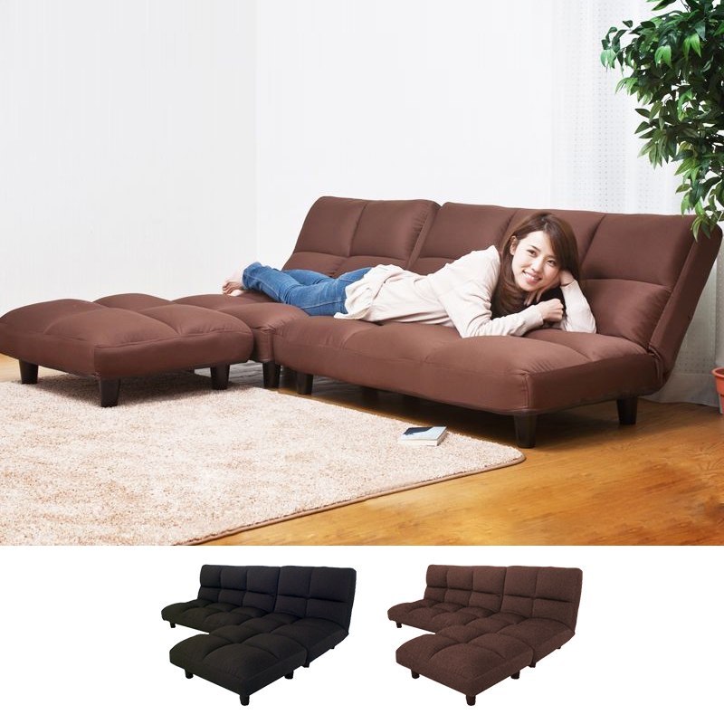 低反発コーナーリクライニングソファ Larice ラリーチェ F-1138 布生地 ブラウン