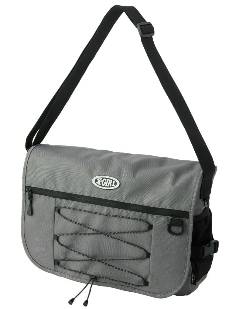[エックスガール] ショルダーバッグ OVAL LOGO BUNGEE CORD MESSENGER BAG レディース GREY