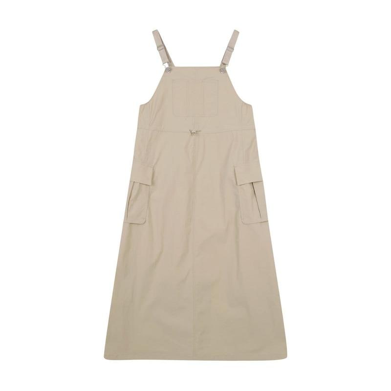 女性ウーブンサスペンダースカート