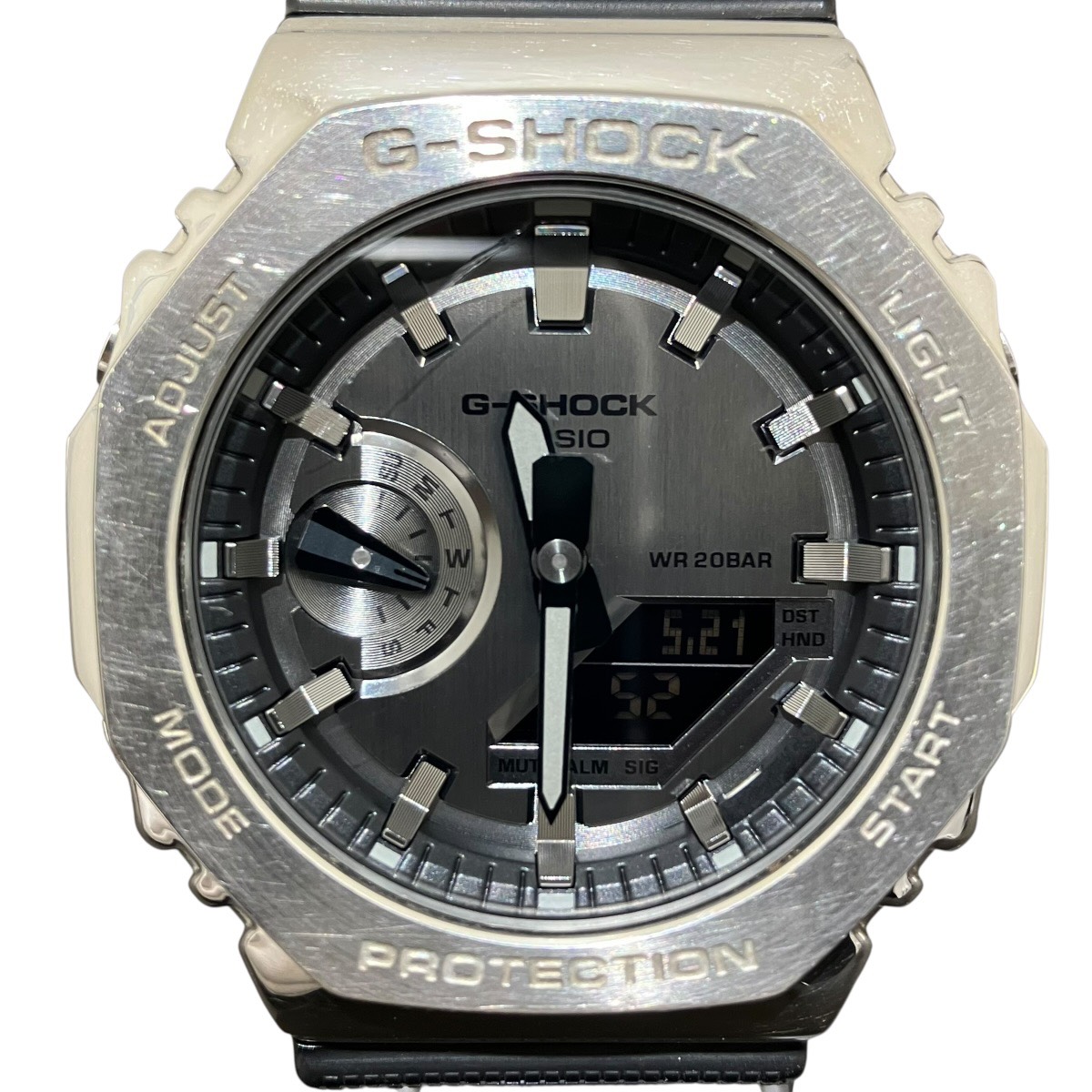 カシオ G-SHOCK 腕時計 総重量約72.0g SS 樹脂 クオーツ メタリック文字盤文字盤 GM-2100 メンズ 中古
