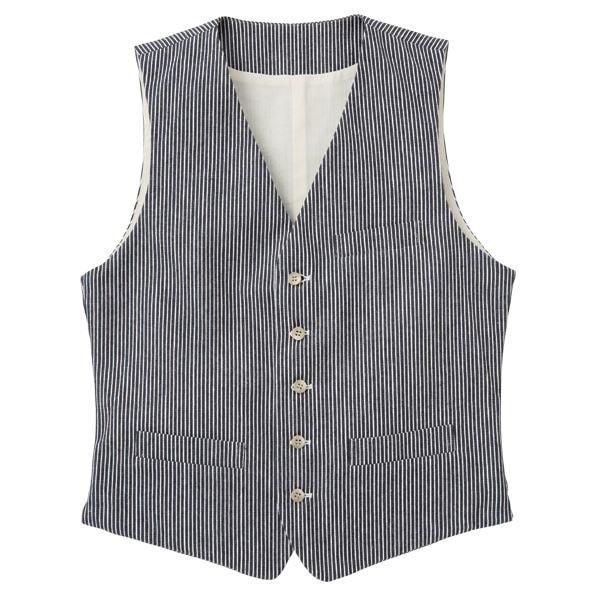 男女兼用ストライプベスト ブルー SSサイズ KMV2791-22〔代引不可〕 男女兼用ストライプベスト ブルー SSサイズ KMV2791-22