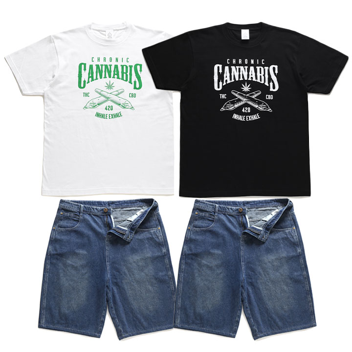ACE FLAG 上下セット 半袖 ブランド Tシャツ デニム ハーフパンツ メンズ 春夏用 白 黒 大きいサイズ エースフラッグ セットアップ ジーパン Gパン