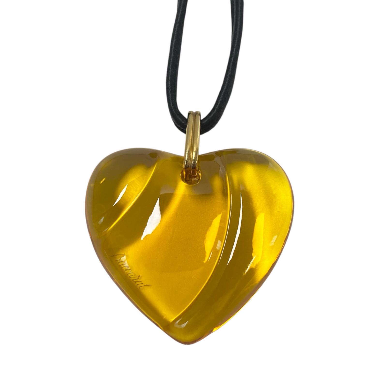 バカラ BACCARAT ハートネックレス イエロー クリスタル レディース