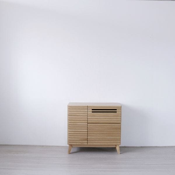 サイドボード 約幅80x奥行42.5x高さ75cm ナチュラル オープンレール AV キャビネット リビング ダイニング インテリア家具