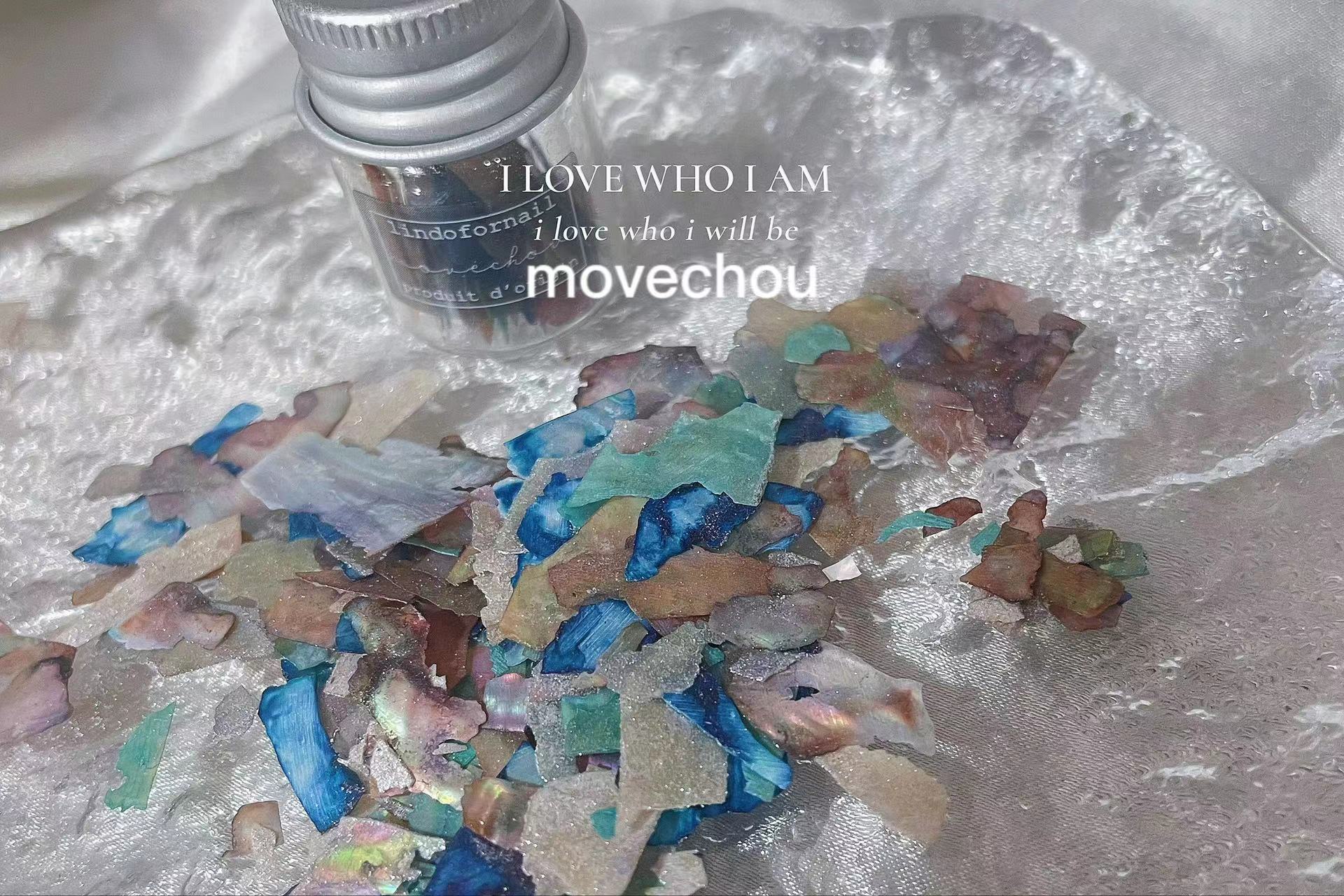 な曲新しいパールシェルフラグメントマニキュアファンタジーオーロラグリッターパウダーシェルピースdiyウェアラブルネイルアクセサリー