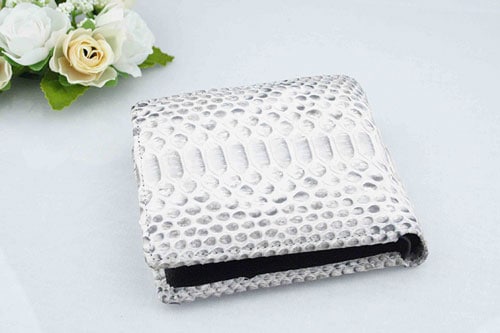 Costoroma ダイヤモンドパイソン二つ折り財布（ナチュラル）[ 財布 革 大容量 二つ折り メ