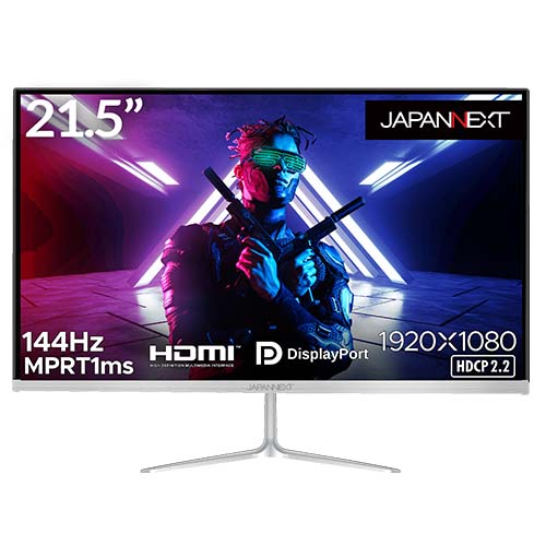 JAPANNEXTジャパンネクスト ゲーミング液晶ディスプレイ(21.5型/TN/FullHD 1920×1080/144Hz/1ms/HDMI1.4/DP1.2/VESA)(ブラック/シルバー)