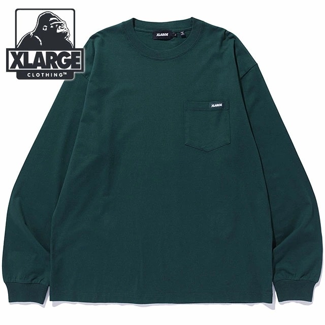 スタンダードロゴ タグ ロングスリーブ ポケット Tシャツ [101251011008] メンズ トップス 長袖 ポケティー GREEN 正規取扱店