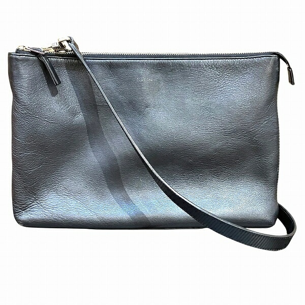 ポール・スミス ブラックレザー 2way ショルダーバッグ クラッチバッグ 【中古】