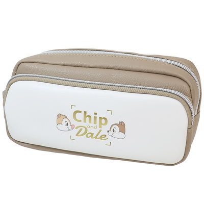 ディズニーチップ筆箱 Qoo10] ディズニー チップ＆デール ペンケース フロントポケ : 文具