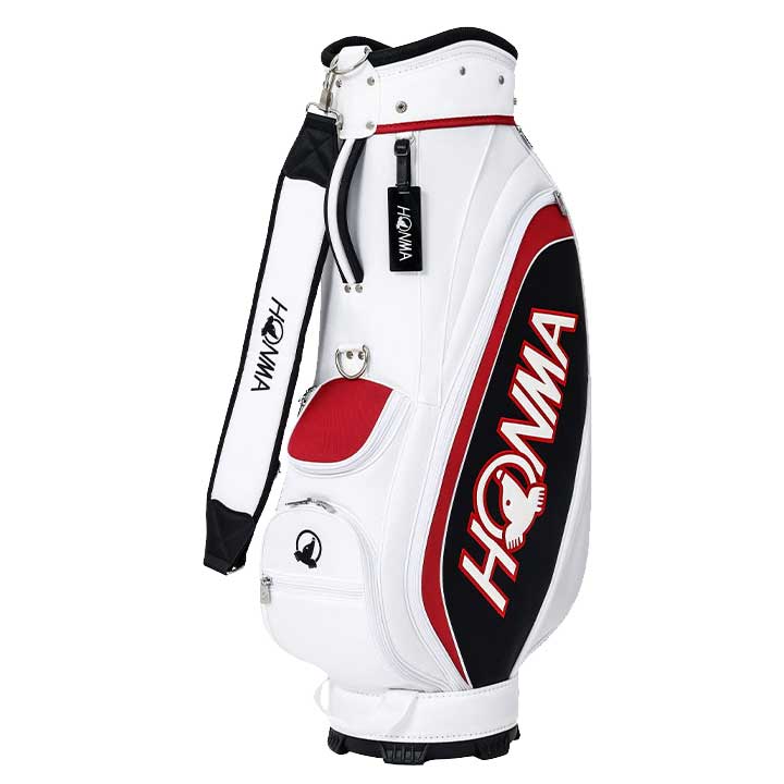 CB12539 軽量 ベーシック キャディバッグ ホワイト/ブラック 9型