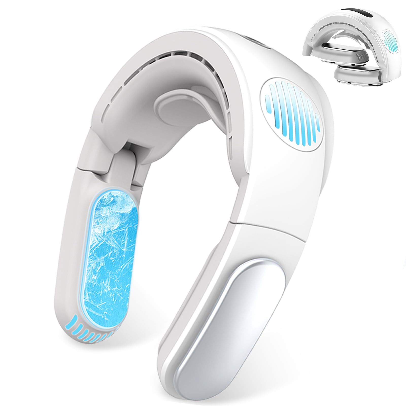 Vineen ネッククーラー 首掛け扇風機【2025年夏新進化ネックファン・-15℃ 瞬間冷却】ネックファン 冷却プレート 携帯扇風機 首掛けクーラー 大風量3段階調節 羽根なし 静音 5000mAh