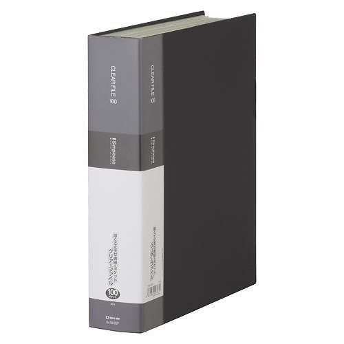 （まとめ買い）シンプリ-ズクリア-ファイル100P 黒 136-5SPｸﾛ 00010218 [x3]