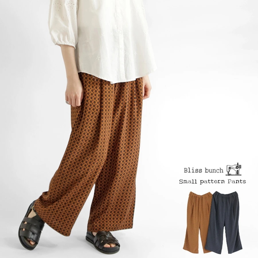 【送料無料】 Bliss bunch 小紋柄 イージーパンツ 春 夏 秋 ボトムス ブリスバンチ 25-Z624-328