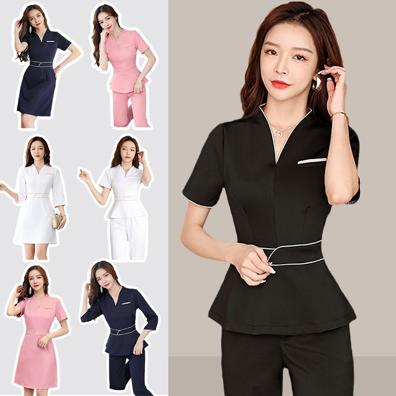 美と体の健康茶屋痩身スーツフットバスとペディキュアクラブマッサージ技術者気質作業服