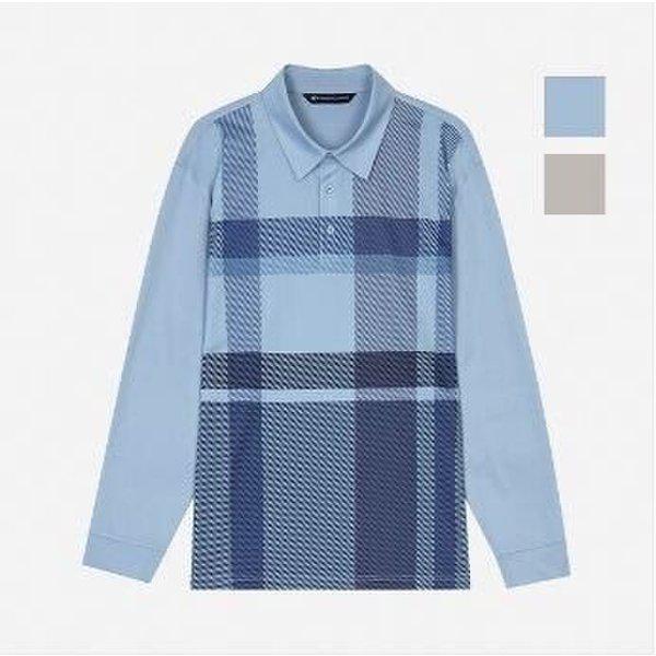 共用チェックプリントカラー長袖Tシャツ(NTM168)_KG