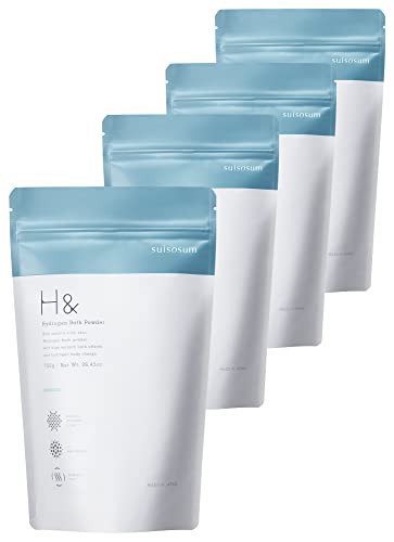 H&アッシュアンド 入浴剤 高濃度水素 炭酸 【全身を温かい気泡が包み込むｘギフトｘ国産ｘ計量スプーン入り】 (無香料(4個セット))