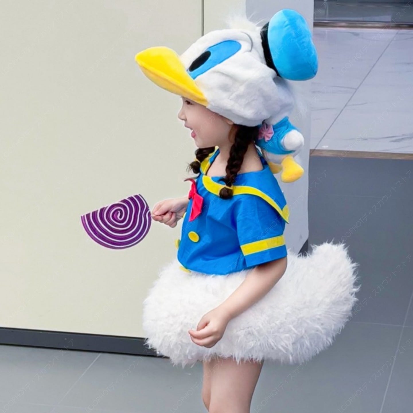 ハロウィン 子供用衣装 女の子用 ドナルドダック衣装 コスプレ ディズニー キャラクター 可愛い ドナルドダック風 4点セット 変装-31