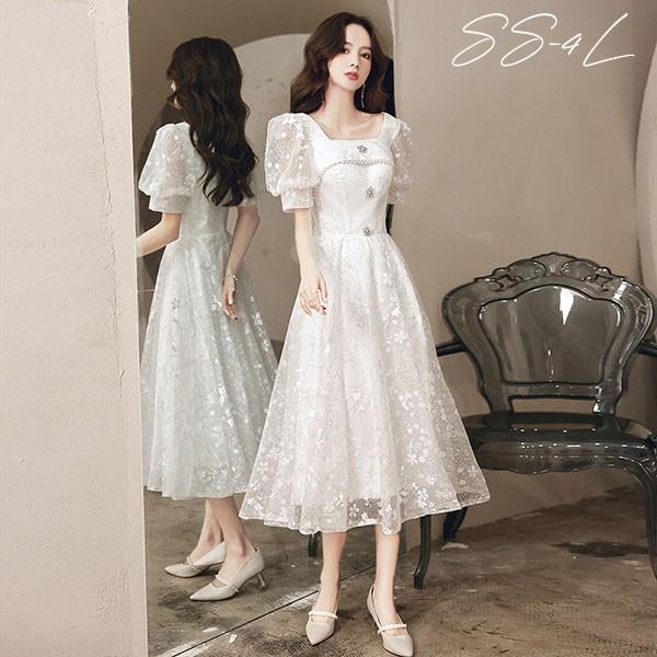 ドレス 大人 ピアノ 発表会 ミモレ丈 ぽっちゃり 大きいサイズ イブニングドレス 演奏会 ピアノ発表会 袖付き ワンピース Aライン ステージドレス