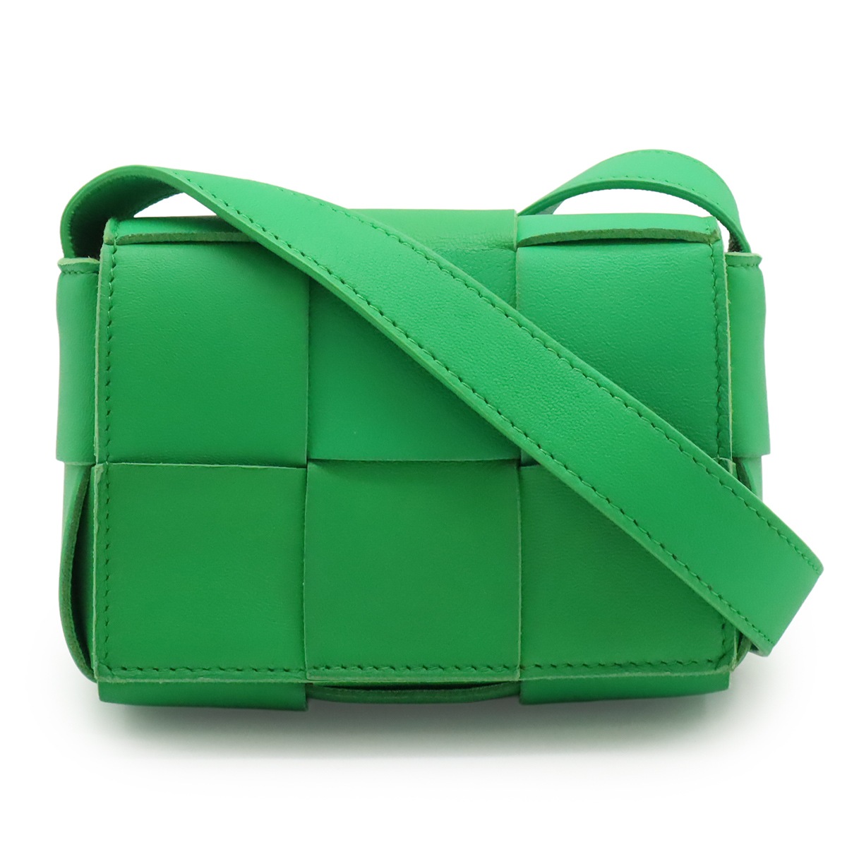 マキシイントレチャート キャンディ カセット ショルダーバッグ ポシェット ミニバッグ レザー グリーン 66668