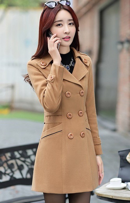 5202.大きめボタンきれいめトレンチコート（キャメル）2019 春夏 sale 春夏 sale アウター ジャケット 美ライン おしゃれ きれいめ オフィス ビジネス お出かけ パーティー 女子会
