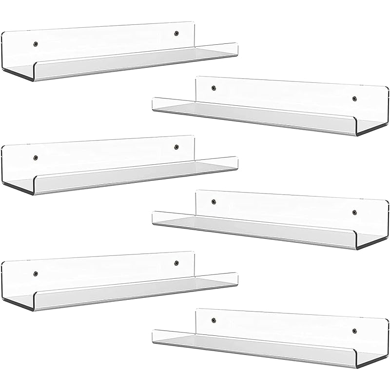 Boxallsウォールシェルフ ラック壁掛けシェルフ diy 壁面収納 シェルフ 壁付け 小物置き アクリル ディスプレイ 玄関突っ張り 収納棚 飾り棚 突っ張り3811cm (6個セット)
