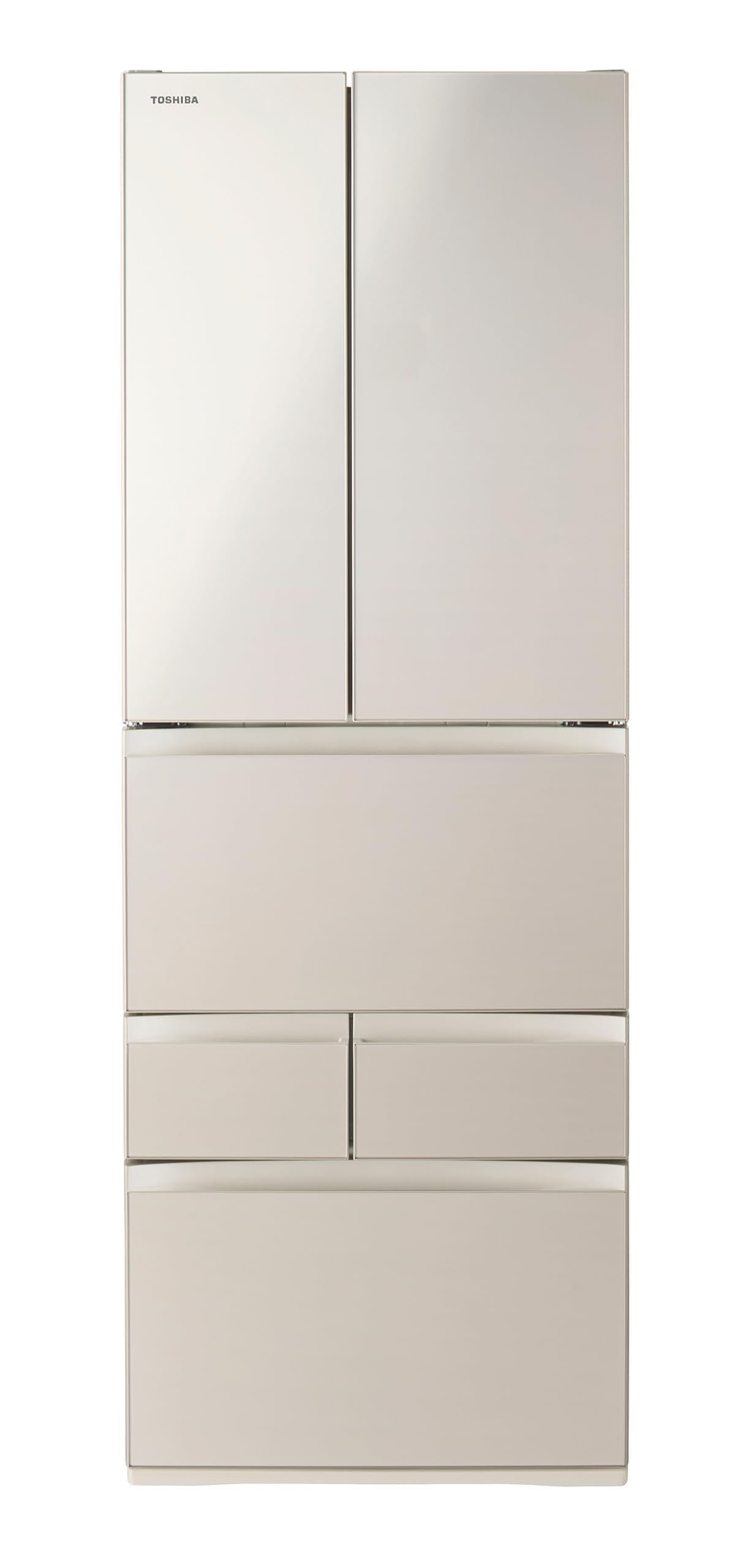 東芝 冷蔵庫 幅65.0 462L フレンチドア GR-W460FH(EC) サテンゴールド 野菜室がまんなか