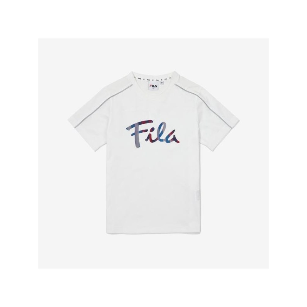 [FILA KIDS] ビッグロゴファンクショナル T シャツ (FK2RSF2501X_OWH) Q0ZFK2RSF2501XOWH