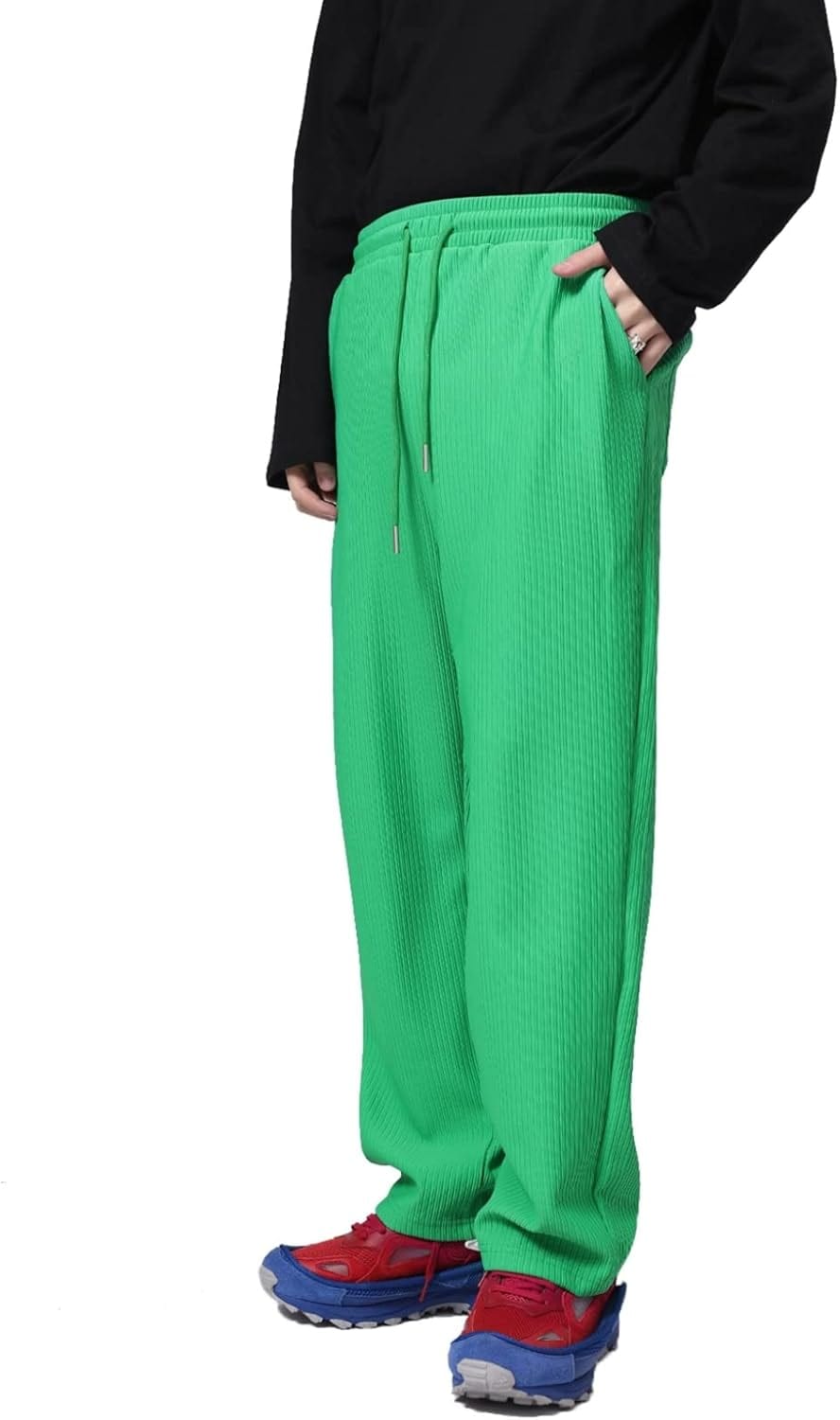 イージーパンツ メンズ レディース ストレート ワイドパンツ 秋 冬 ロングパンツ 無地 シンプル ユニセックス 男女兼用 カジュアル 長ズボン ウエストゴム紐 ルーズ ストリートファション