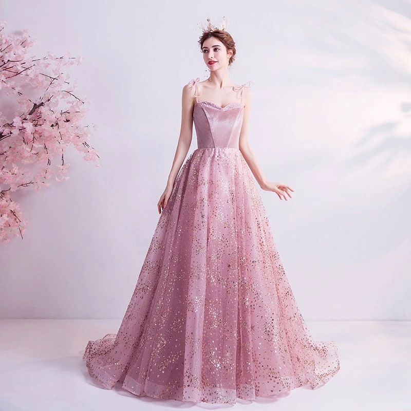 カラードレス ノースリーブ 前撮りドレス 花嫁 編み上げタイプ イブニングドレス トレーンタイプ 豪華ドレス 撮影 ロングドレス 吊りスカート 二次会 結婚式 発表会 演奏会 ステージ 衣装 おしゃれ