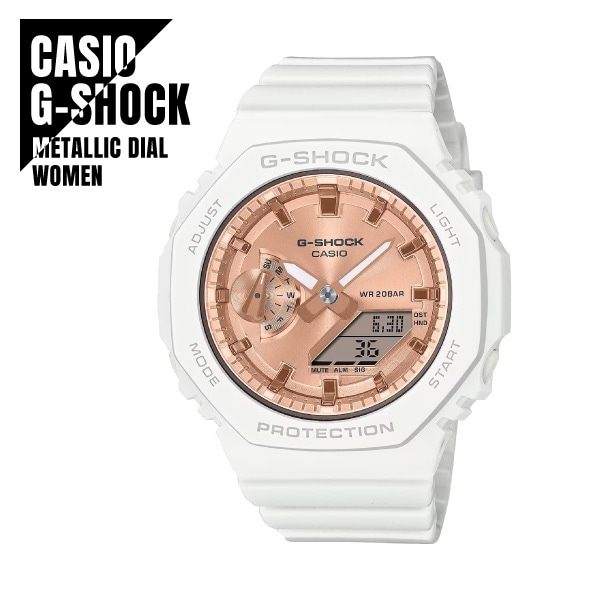【即納】 国内正規品 CASIO カシオ G-SHOCK カーボンコアガード構造 八角形フォルム GMA-S2100MD-7AJF ピンクゴールド/ホワイト 腕時計 レディース