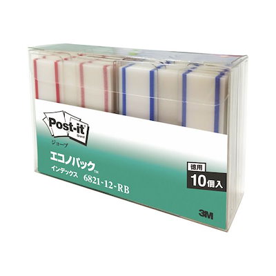 (まとめ) 3M ポストイット ジョーブ エコノパック 透明見出し 44×10mm パステルカラー6色 業務用パック 6831NE 1セット（60冊） 〔×5セット〕 まとめ) 3M ポストイット ジョーブ エコノパック 透明見出し 44×10mm