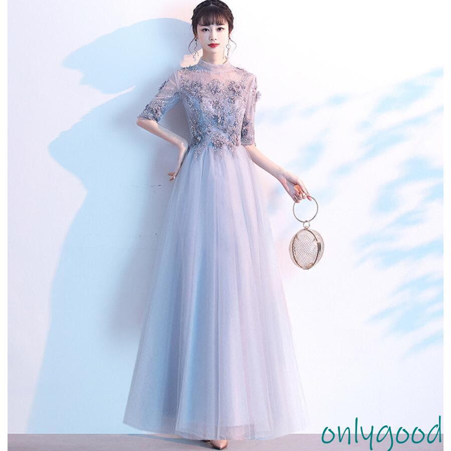 ロングドレス 演奏会用 パーティードレス 結婚式 ドレス ステージドレス 大人 ノ 発表会 コー 合唱衣装 マキシ丈 20代30代40代 大きい 成人式