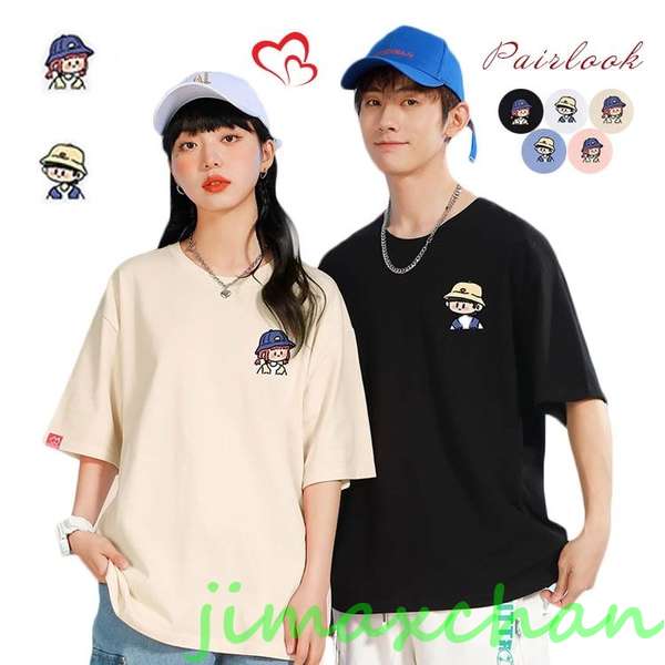 新品　カップル ペアtシャツ 夏服 可愛い ペアルック カップル トップス 大きいサイズ tシャツ ペア カップル服 おしゃれ カップル ペア tシャツ 夫婦