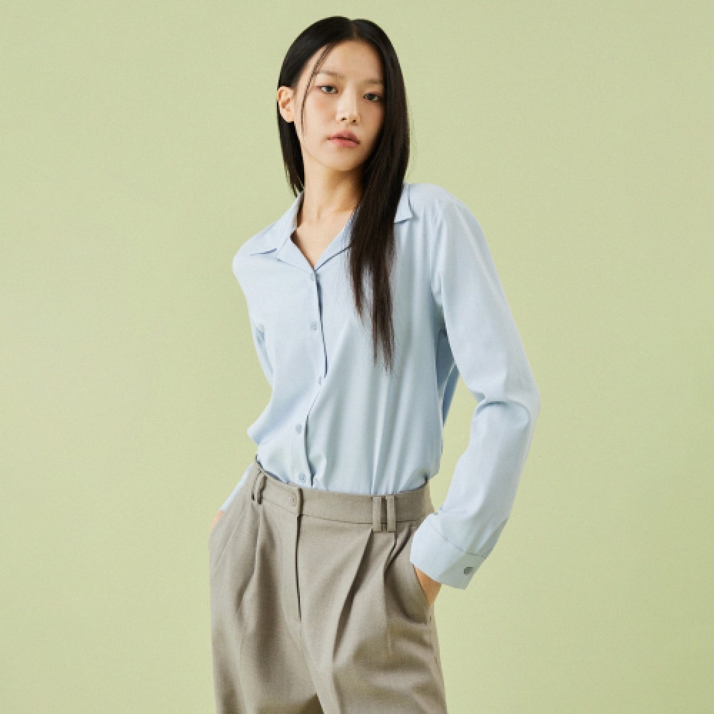 MIXXO オープンカラー シワにならないブラウス_MIWBLF330A