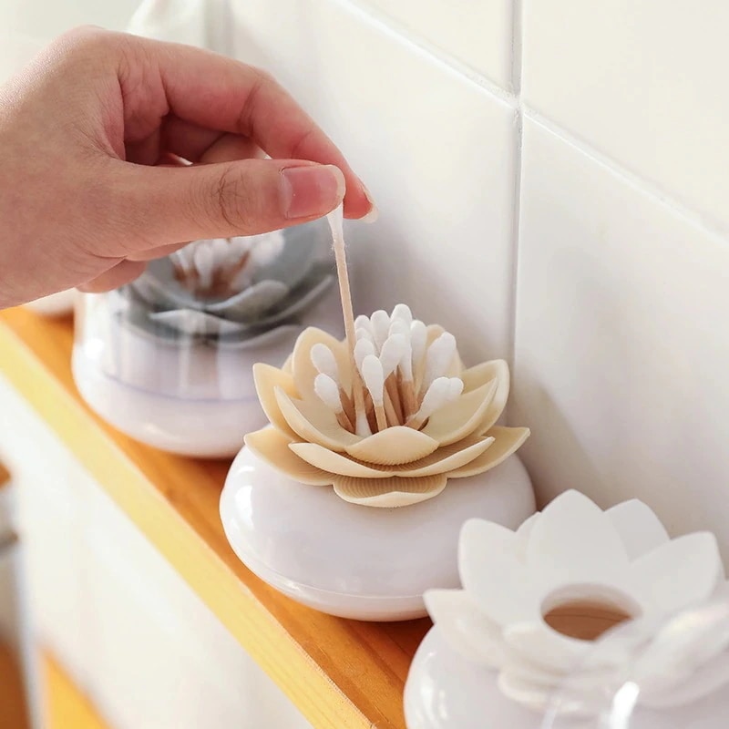 爪楊枝入れ バラ 薔薇 花 オシャレ シンプル モダン 小物 綺麗 花形 置物 コンパクト ホワイト