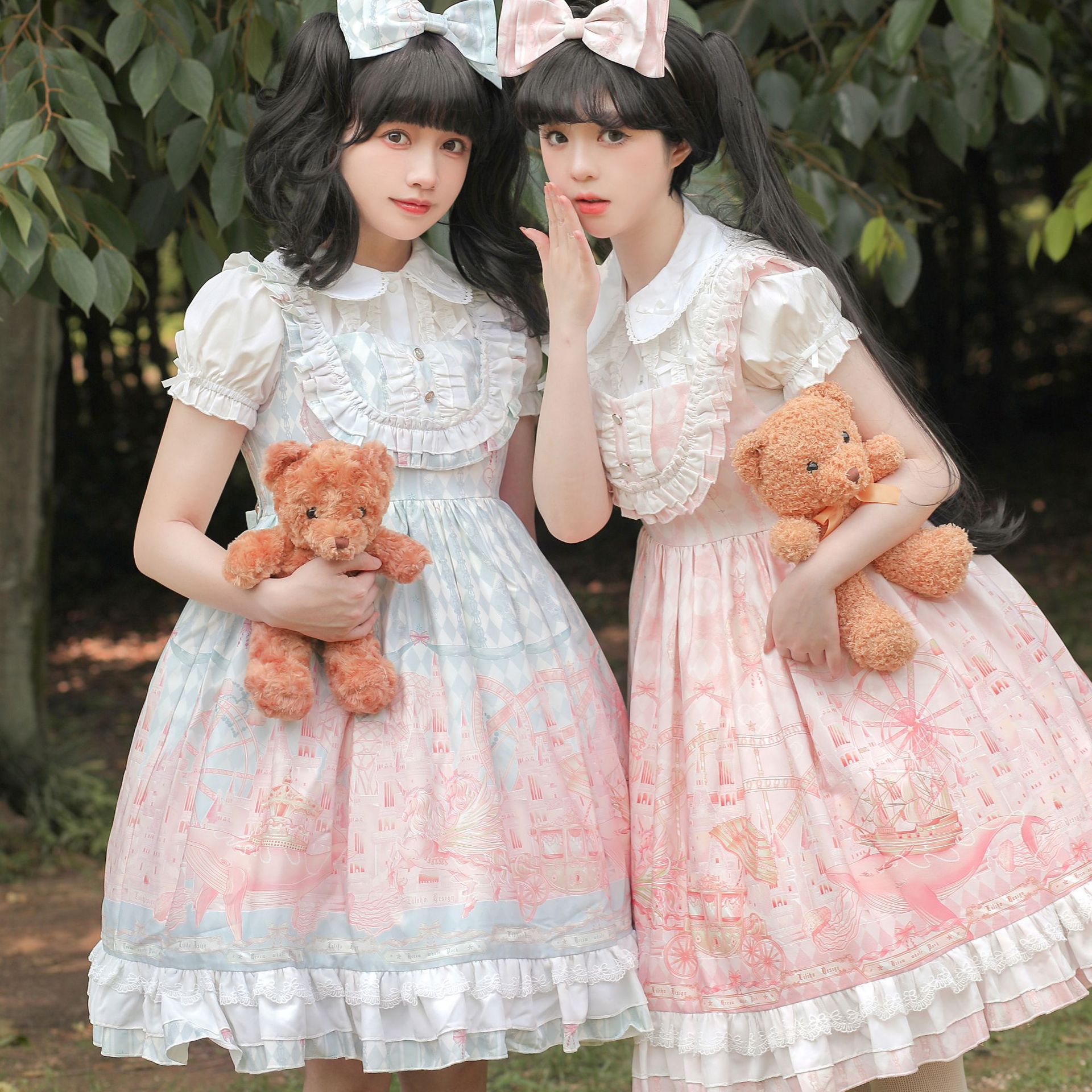 夢鯨のハイウエストがキュートな甘めワンピース ロリータワンピース