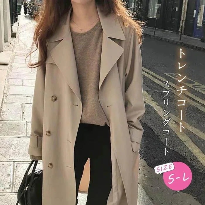 【急速出荷!】アウター スプリングコート トレンチコート レディース 春コート 秋 ロングコート Aライン ベルト付き オシャレ きれいめ 着痩せ アウター 韓国風 通勤 OL チェスターコート 通学