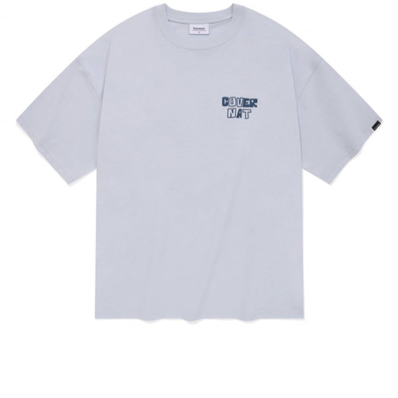 COVERNAT 플라워 베이스 티셔츠 스카이블루